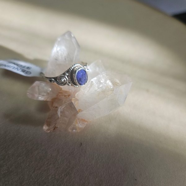 Ring Genuine Blue Sapphire - Sterling Silver - Size 5 Online now