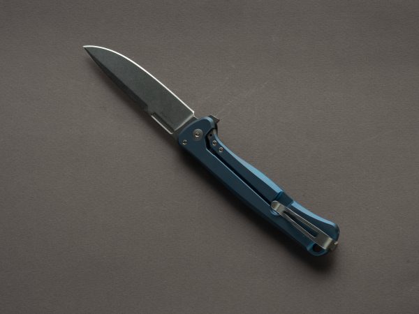 lionSTEEL - SOLID Folding Knife - Frame Lock - Skinny - MagnaCut - 85mm - Blue Titanium Handle Fashion