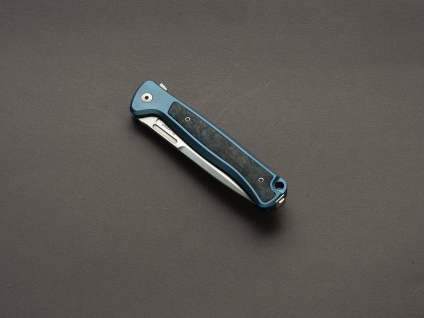 lionSTEEL - SOLID Folding Knife - Frame Lock - Skinny - MagnaCut - 85mm - Blue Titanium Handle Fashion