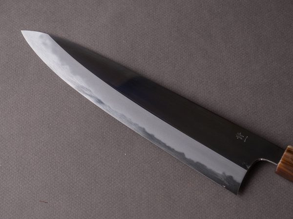 Hitohira - Tanaka x Kyuzo - Blue #1 - 240mm Gyuto - Taihei Ebony Handle - Mirror Finish Discount