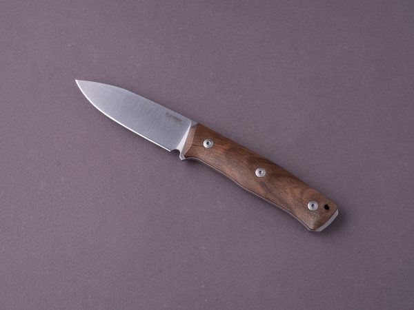 lionSTEEL - Fixed Blade - B35 - 85mm - Sleipner - Walnut Handle - Stonewashed - Leather Sheath Cheap