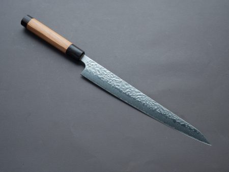 Hitohira - Futana Stainless - Tsuchime Damascus - 270mm Sujihiki - Cherry Handle Supply