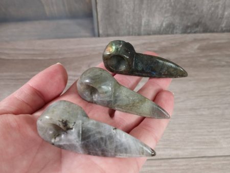 Crystal Carved Raven   Crow Skull - Labradorite  2  For Cheap