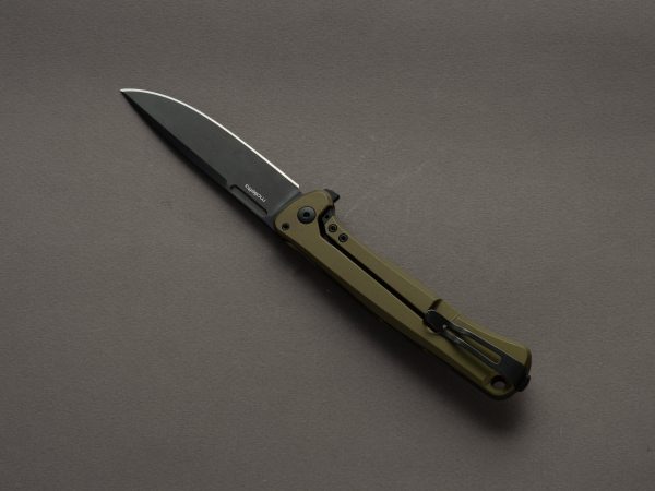 lionSTEEL - SOLID Folding Knife - Frame Lock - Skinny - MagnaCut - 85mm - Green Aluminum Handle - Mil Spec Online Sale