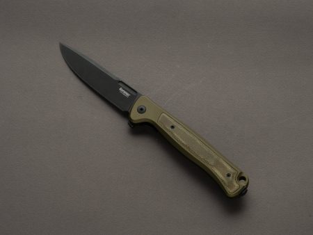 lionSTEEL - SOLID Folding Knife - Frame Lock - Skinny - MagnaCut - 85mm - Green Aluminum Handle - Mil Spec Online Sale