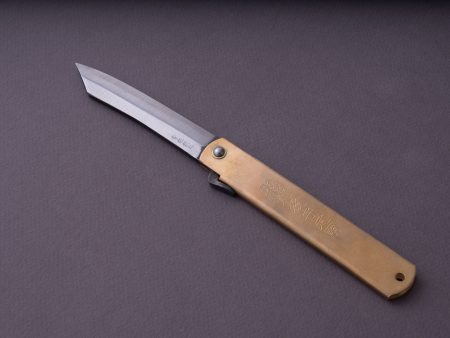 Higonokami - Blue #2 - Extra Large - 120mm Folding - Brass Online now