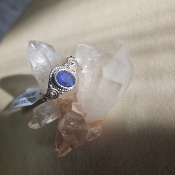 Ring Genuine Blue Sapphire - Sterling Silver - Size 5 Online now