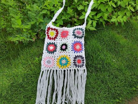 White Crochet Boho Shoulder Bag Handbag Boho Fashion