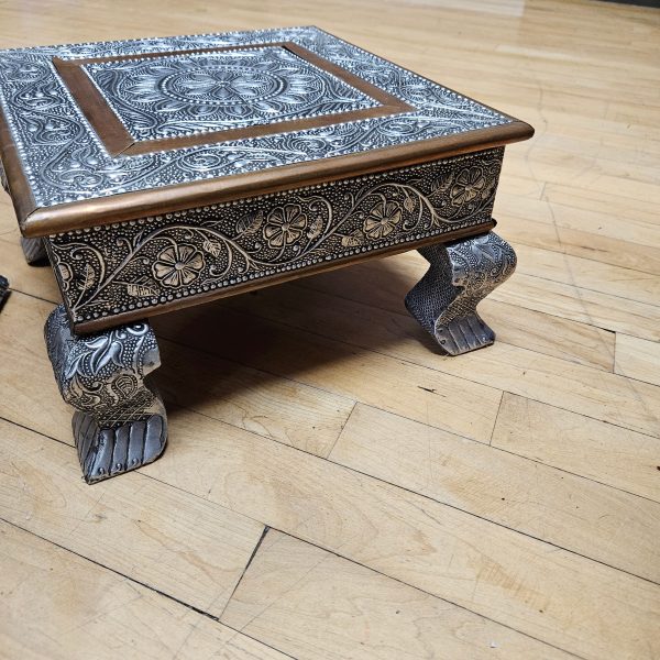 Beautiful Handmade Wooden Copper and Aluminum Mandala Altar Tables   Stands Cheap