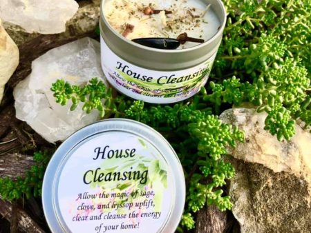 Magical Crystal and Herb Candle Tin - House Cleansing Online