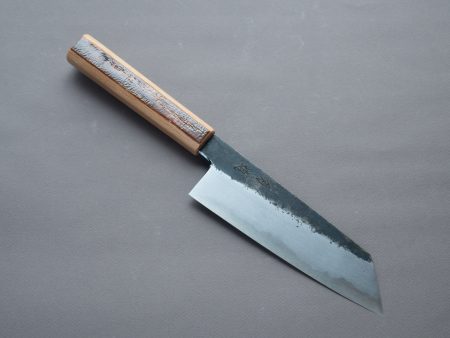 HADO - Sumi - Blue #1 - Damascus Kurouchi - 180mm Bunka - Oak and Cherry Bark Handle Supply