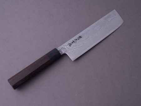 RYUSEN - BONTEN UNRYU WA - VG10 Damascus - 165mm Nakiri - Wenge Handle For Cheap