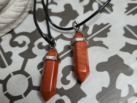 Bi - Point Gemstone Pendants - Red Jasper For Cheap