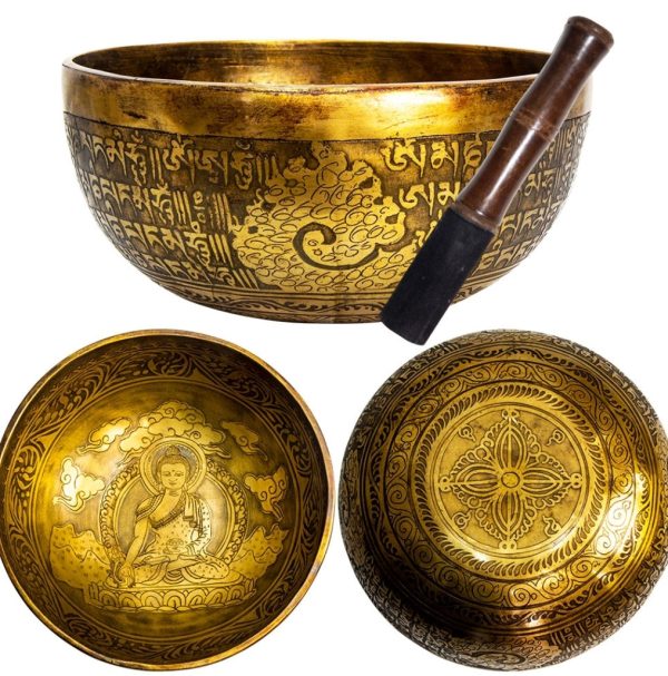 Ancient Design Handcrafted Singing Bowl 7.5 inches - Buddha Sale