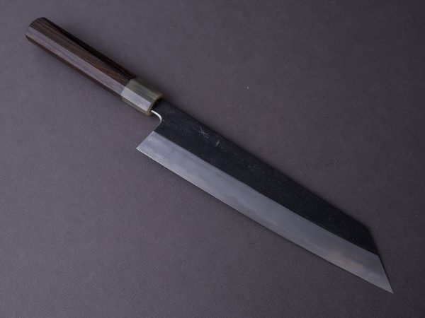 Hitohira - Tanaka x Kyuzo - Blue #1 - Kurouchi - 240mm Kiritsuke Gyuto - Ziricote Handle - Extra Height on Sale