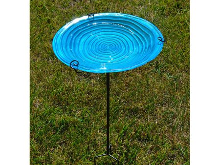 Bird Bath Glass Staked For Sale