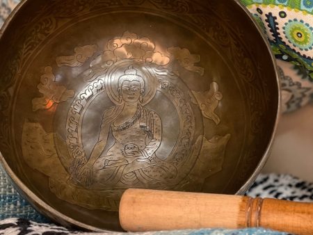 Ancient Design Handcrafted Singing Bowl 7.5 inches - Buddha Sale