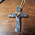 Large Iron Hanging Cross on leather cord Discount