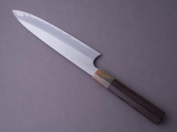 Hitohira - Togashi - Blue #1 Stainless Clad - 240mm Gyuto - Tahei Makassar Ebony Handle Online Sale