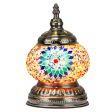 Turkish Short Style Desk Lamp, Handmade Medium Globe - Colorful Flower For Discount