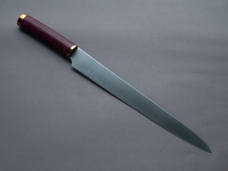 Florentine Kitchen Knives -  Four  - Stainless - 270mm Sujihiki - Stacked Black & Red Handle Online Sale