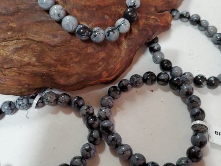 Snowflake Obsidian - Bead Bracelet 8mm Online Sale