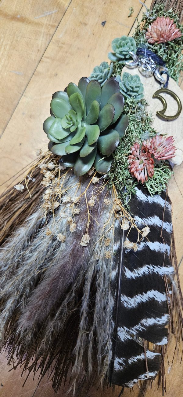 Medium Altar Bessom - Moon and Succulents  by Emma Red Raven Hot on Sale