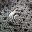 Crescent Moon Celtic Knot Raven Stainless Steel Necklace For Discount