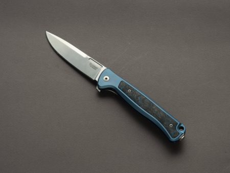 lionSTEEL - SOLID Folding Knife - Frame Lock - Skinny - MagnaCut - 85mm - Blue Titanium Handle Fashion