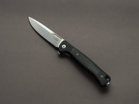 lionSTEEL - SOLID Folding Knife - Frame Lock - Skinny - MagnaCut - 85mm - Black Aluminum Handle For Sale