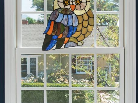 Mia the Owl Multicolor Stainglass Window Cheap