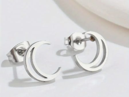 Cresecent Moon Earrings - Stainless Steel Online