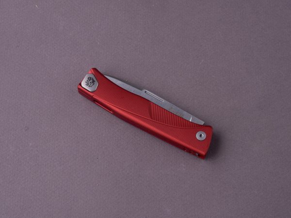 lionSTEEL - SOLID Folding Knife - Thrill - Slip Joint - M390 - 75mm - Red Aluminum - H. WAYL Clip Sale