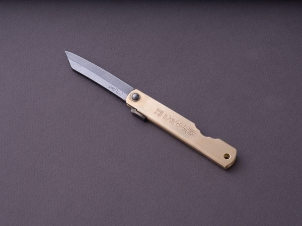 Higonokami - Blue #2 - Large - 75mm Folding - Brass Discount