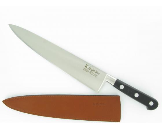 K Sabatier - Authentique 1834 Ltd - Stainless - 10  Chef - Western Handle - Leather Sheath For Sale