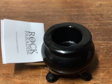 Black Obsidian Cauldron Sphere Holder Supply