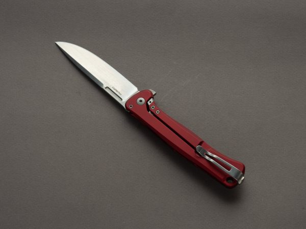 lionSTEEL - SOLID Folding Knife - Frame Lock - Skinny - MagnaCut - 85mm - Red Aluminum Handle Discount