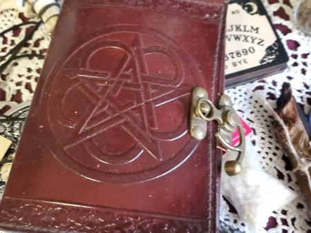 Pentagram leather blank book w  lachet 5 x 7 (Style B) Sale