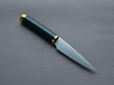 Florentine Kitchen Knives - Stainless - 100mm Paring - Stacked Black & Green Handle Hot on Sale