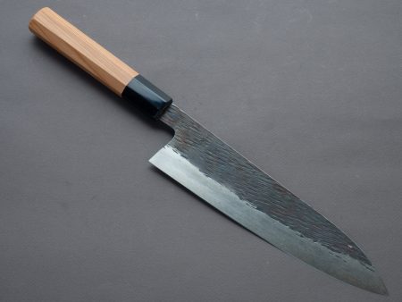 Isamitsu - White #1 - Stainless Clad - Kurouchi - 210mm Gyuto - Yakasugi Cedar Handle Fashion