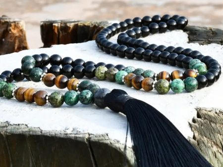 Obisdian 108 Bead Mala (Unkotted) Cheap