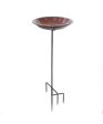 Bird Bath Staked Rustic Red For Sale