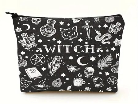 Witch Vibes zippered makeup bag   crystal   tarot pouch Fashion