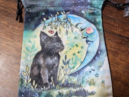 Tarot   Oracle Deck Bag - Moon and Cat 5 x 7 Cheap