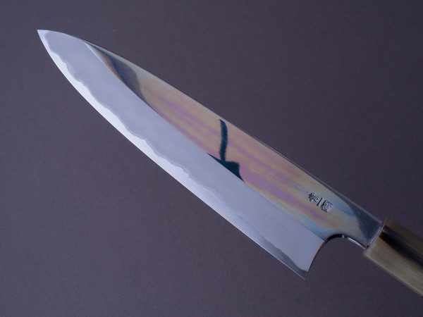 Hitohira - Togashi - Blue #1 - Mirror Polished - Stainless Clad - 210mm Gyuto - Taihei Makassar Ebony Handle For Discount