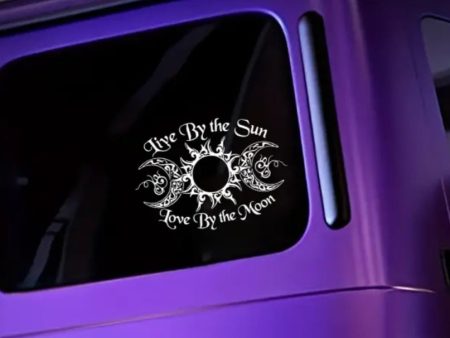 Live by the Sun Love by the Moon Vinyl Sticker   Car Decal on Sale