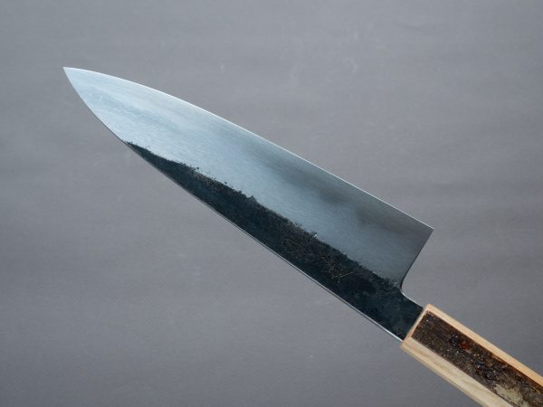 HADO - Sumi - Blue #1 - Damascus Kurouchi - 210mm Gyuto - Oak and Cherry Bark Handle - Extra Height Online Sale