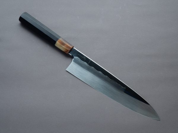 Hitohira - Togashi - White #1 - Notaremon Mizu Honyaki - 240mm Gyuto - Taihei Ebony Handle (#098  Saya) For Discount