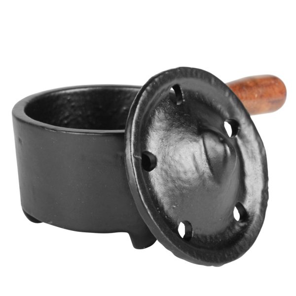 Cast Iron Couldron with Wooden Handle 5  on Sale