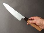 Hitohira - Futana - Super Blue - Migaki - 210mm Gyuto - Cherry Handle Online now